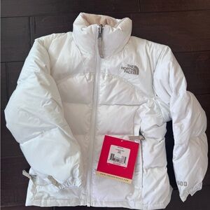 North Face Girls Nuptse Down Jacket white size XS